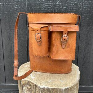 Handcrafted tan leather bag